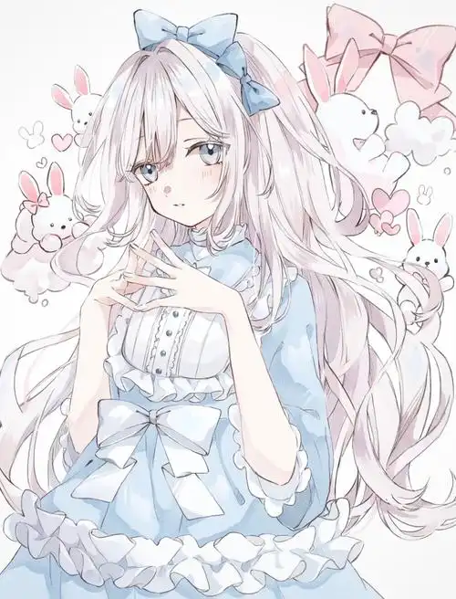 温柔风甜美女孩纸飘逸长发淡淡笑容 twi:yuni_0205