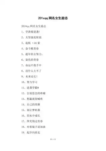 201xqq网名女生励志