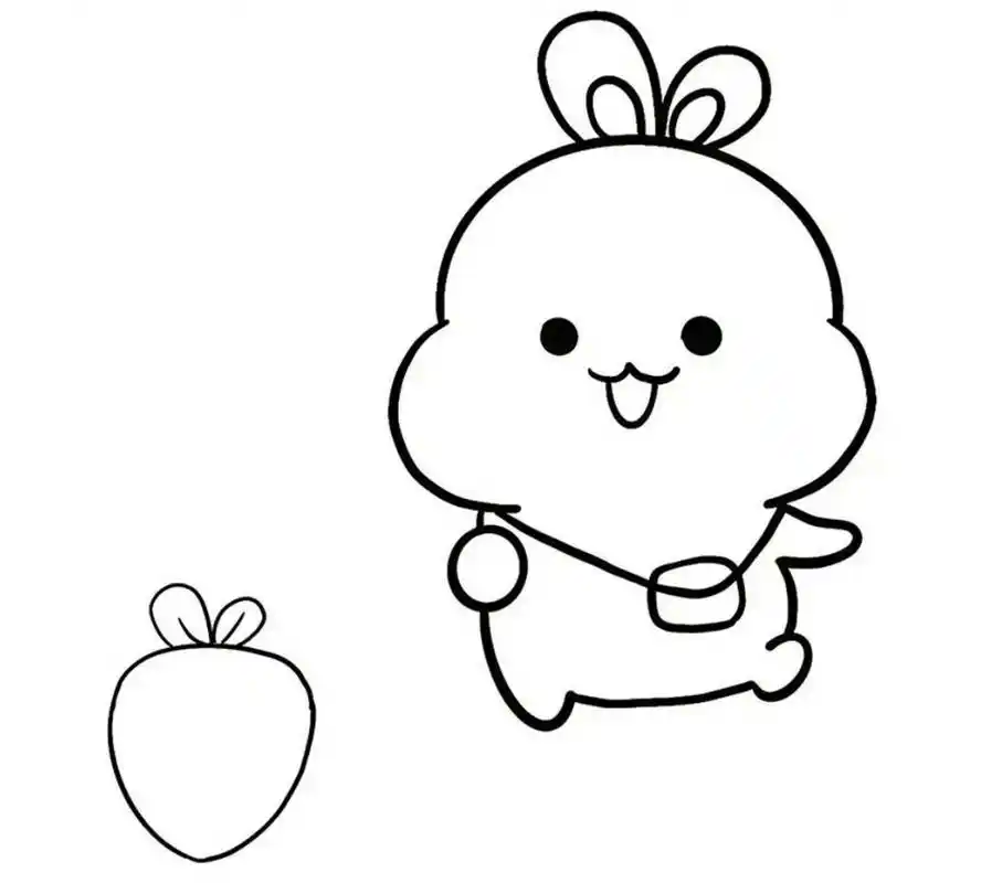 小兔子简笔画 美术,简笔画,儿童创意美术,可爱的小兔子 #每日一画