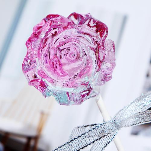 创意女生立体玫瑰花超大棒棒糖糖果手工送礼物零食圣诞节礼盒儿童
