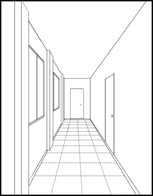一点透视简笔画
