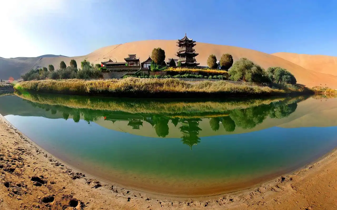 敦煌月牙泉风景图片桌面壁纸高清大图预览1920x1200_风景壁纸下载_美