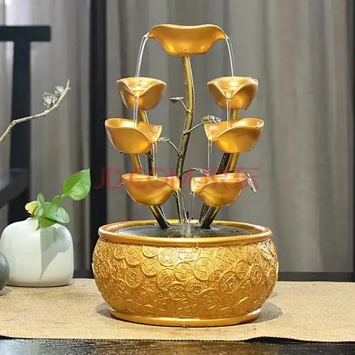 尊儒 摇钱树发财树风水轮招财流水摆件公司前台店铺吧台聚宝盆开业