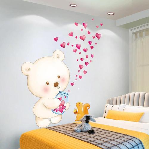 墙纸自粘贴纸卧室床头温馨卡通墙贴画儿童房间布置幼儿园墙面装饰