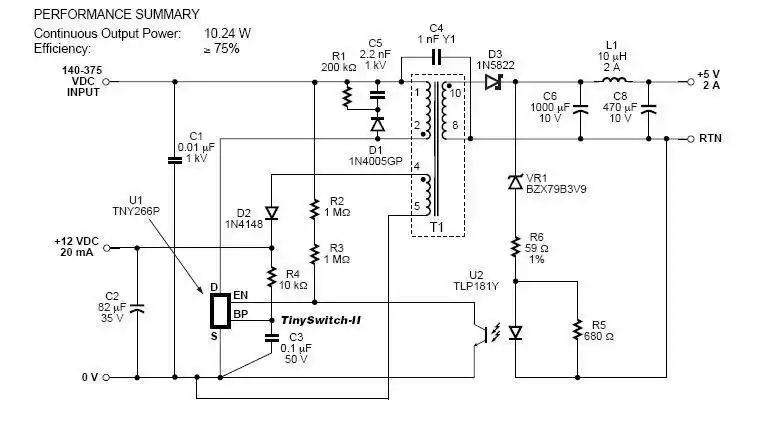 tny266p开关电源芯片应用