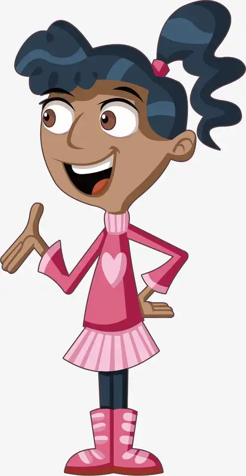 矢量图卡通非洲女孩