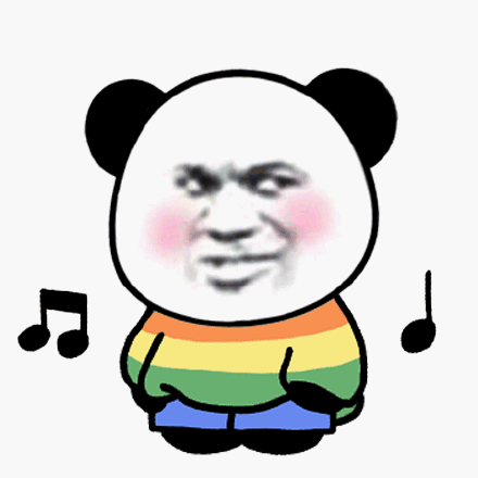 熊猫头听音乐 gif 动图表情包_动图_gif_熊猫_音乐表情