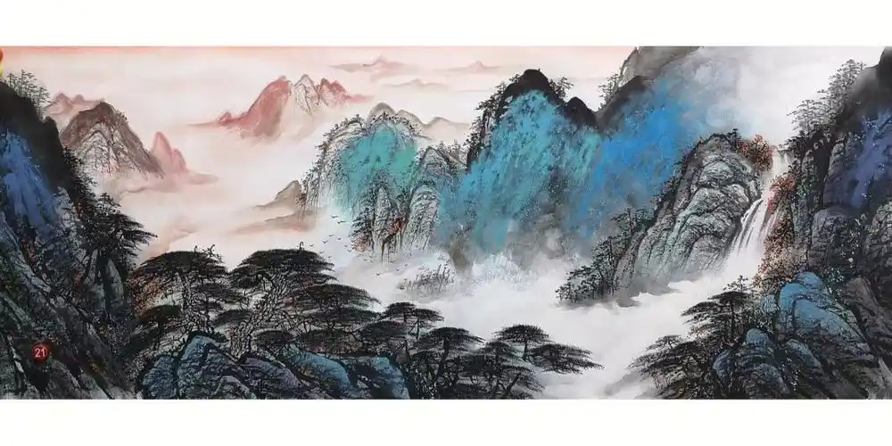 国画山水画小六尺山水