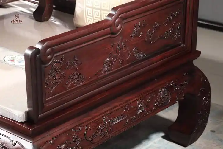 红酸枝家具知名品牌怎么选喜迎红红木告诉你