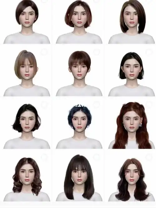 女生发型参考测试脸型选发型