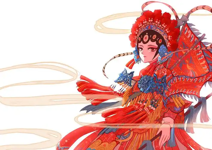 刀马旦插画图片壁纸