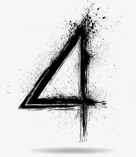 中国风创意渐变红色水墨倒计时数字4【免抠元素png】-90设计网