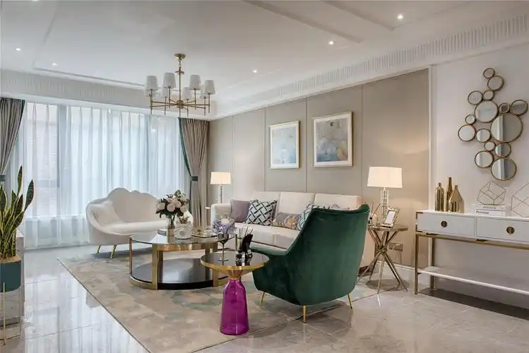 轻奢现代风三居室客厅装修效果图_齐家网装修效果图