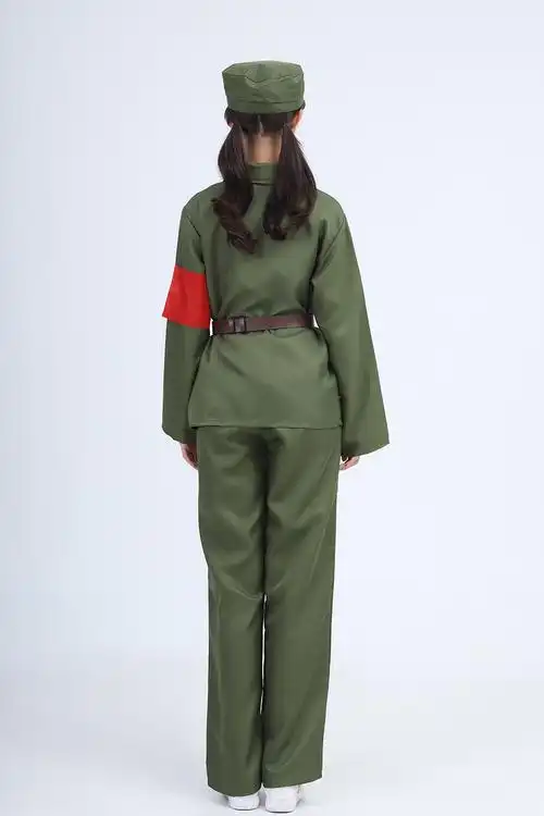 定制八路军表演服装红卫兵服饰成人红军服儿童军装演出服红军衣服