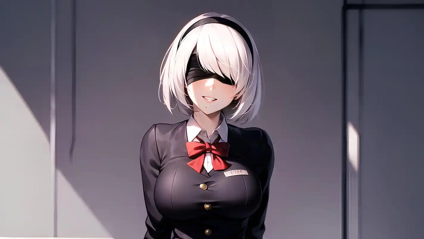 精选高清尼尔机械纪元2b小姐姐壁纸(jk版)|二次元手机游戏壁纸