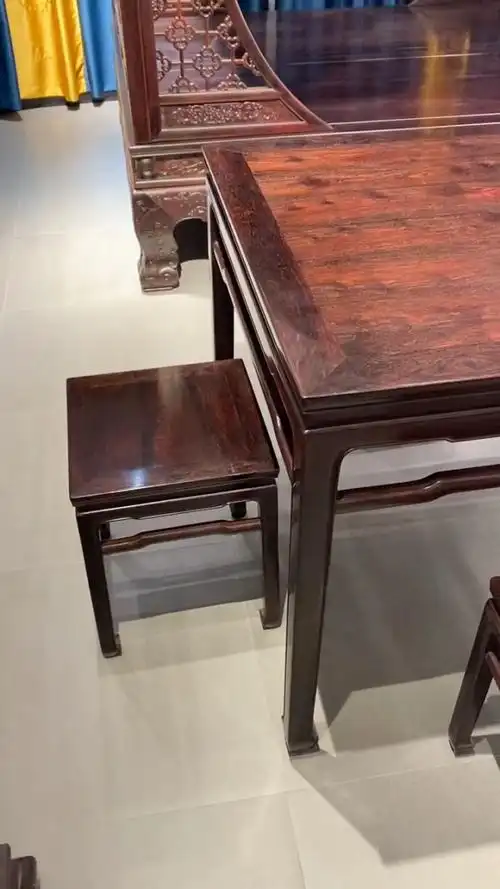 小叶紫檀马蹄脚休闲方桌,高,油性高品质,棋牌泡茶用途多