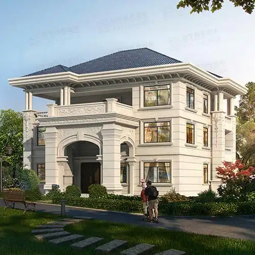 60万左右三层豪华欧式别墅设计图纸 hdd3004