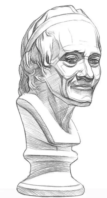 素描入门石膏伏尔泰头像的画法步骤分析
