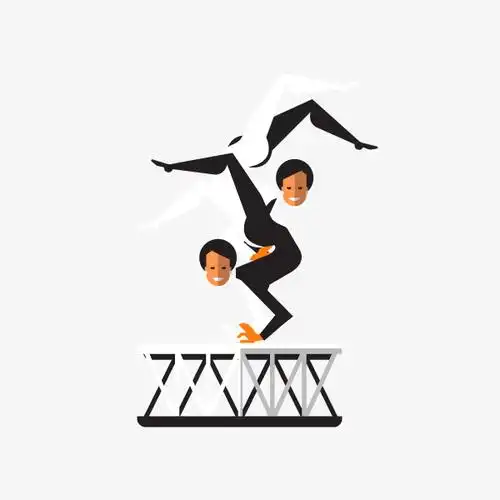 两个女人表演杂技免抠素材免费下载_觅元素51yuansu.com