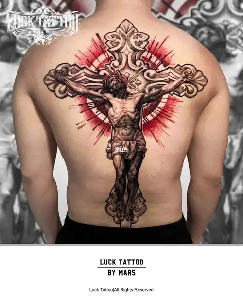 深圳纹身满背纹身耶稣纹身十字架纹身