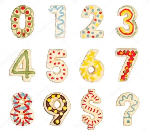 名称:数字 0-9 从装饰饼干