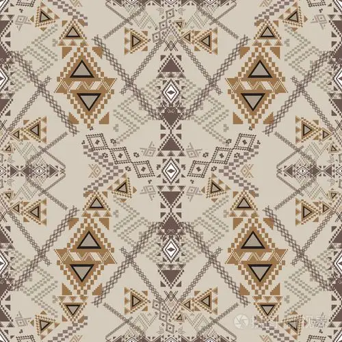 矢量无缝纹理.民族部落的几何图案