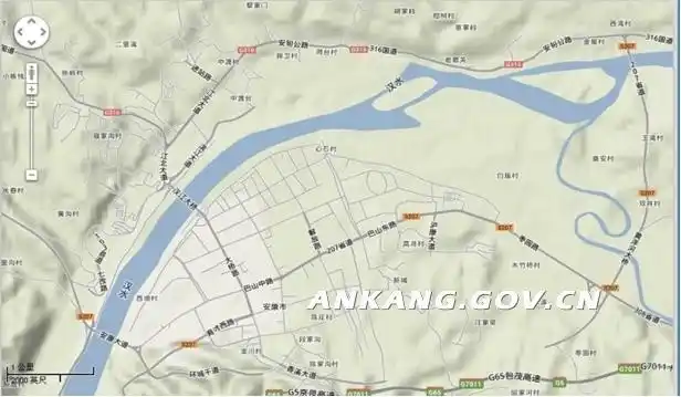 图二:安康市城区地形图