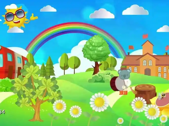 c1334歌声与微笑演唱舞蹈幼儿园舞台led大屏幕背景视频素材