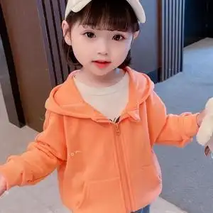 女童春款外套春装0-5岁宝宝外套连帽卫衣小女孩拉链衫儿童上衣女