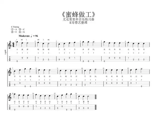 尤克里里新手入门曲谱(最适合小白入门的9首曲谱)