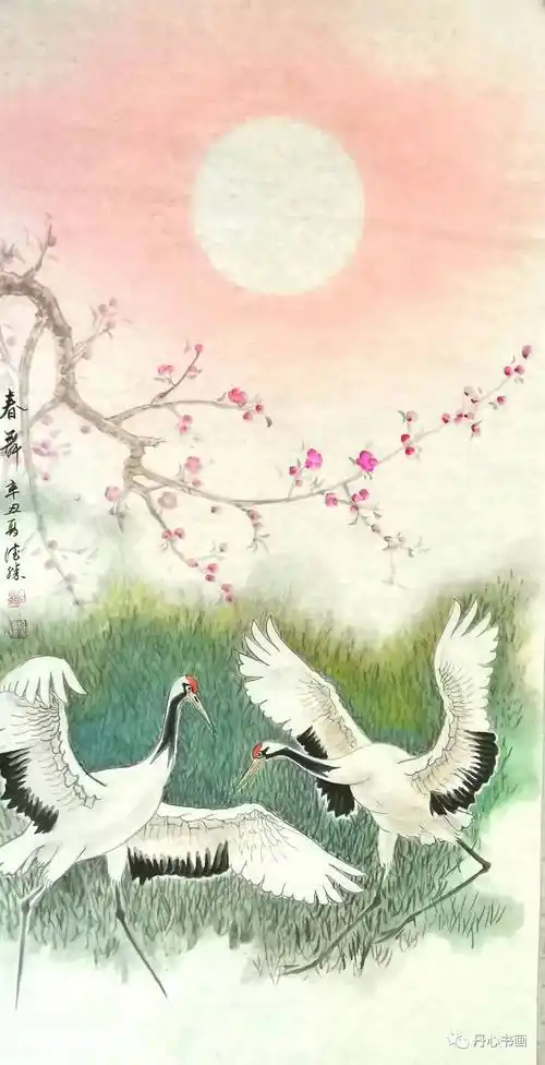 清丽脱俗鹤舞翩跹画家纪德胜鹤画作品欣赏