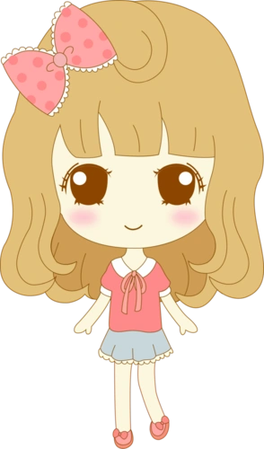 卡通人物 小女孩可爱女生卡通人物画