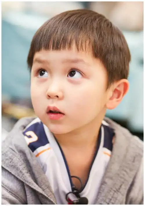 圆头圆脑的大麟子和妈妈参加节目,可爱有呆萌的他真是让很多网友喜欢