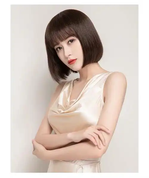 假发女短发网红圆脸波波头全头套式自然少女学生蓬松逼真新假发套深