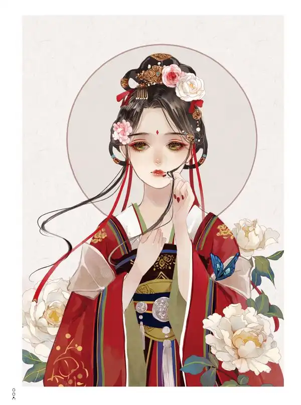 正版 漫友文化古装古代美人唯美古风插画集 中国风美少女人物虞美人花