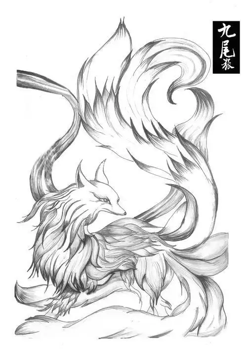 帅气神兽素描简笔画