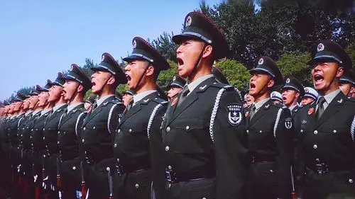 军人的风采(电视抓拍)