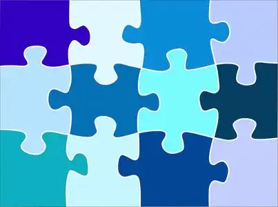 模板图片拼图矢量图形的抽象颜色的棋子图片白色背景上拼图形状的弹簧