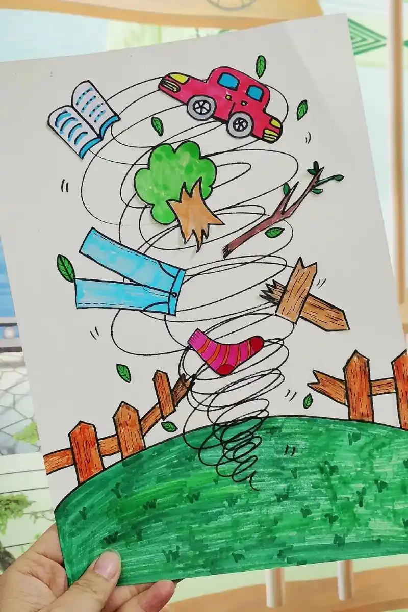 第104集 | 《龙卷风》#创意美术 #儿童画 #手工diy - 抖音