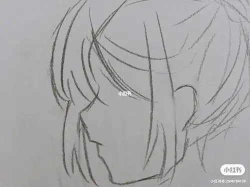 动漫简笔画女生侧脸全身