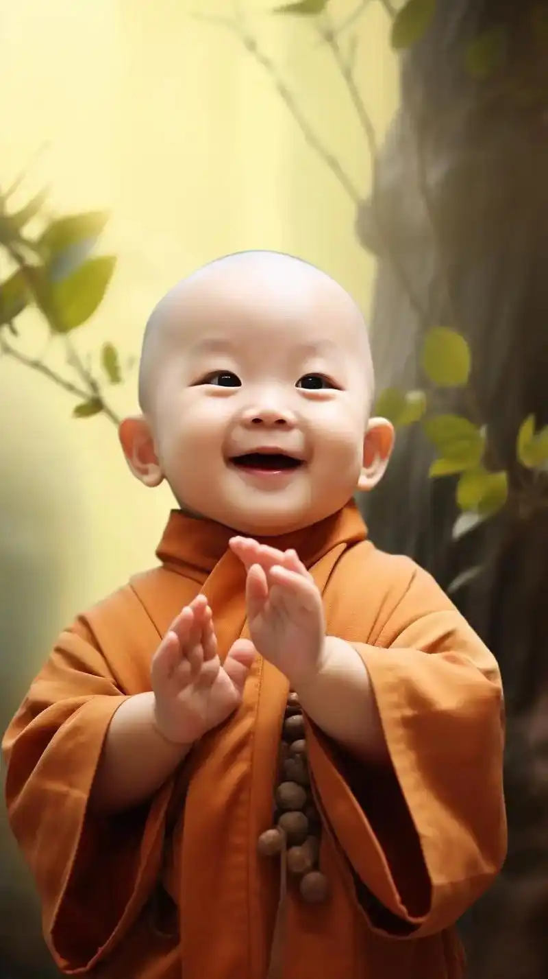 好可爱的小和尚呐,祈祷一切顺利.#禅悟人生 #小和尚 #治愈 - 抖音