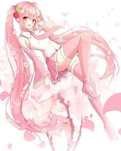 doghc初音未来cos服 vocaloid初音樱花miku粉色cosplay服饰 樱花知音