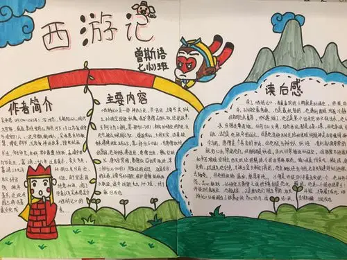 学降魔团志气,显领航班风采——七(10)班《西游记》手抄报展示