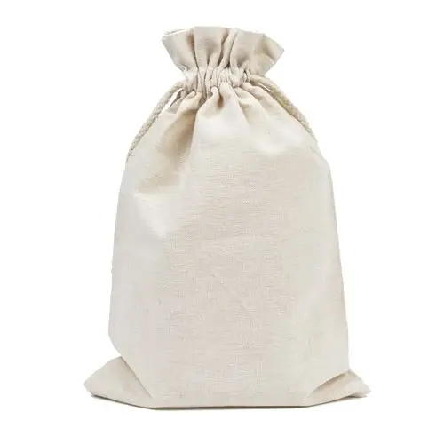 5斤装 大米帆布束口袋纯色涤棉布抽绳杂粮谷物包装棉布收口袋定做