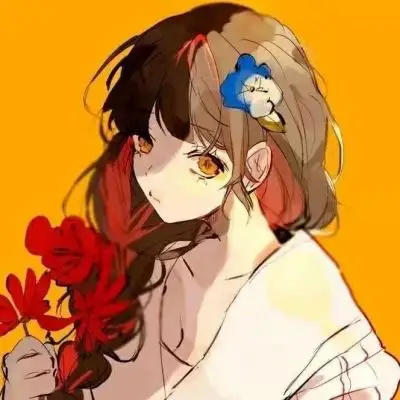 一组黄色系动漫女生头像