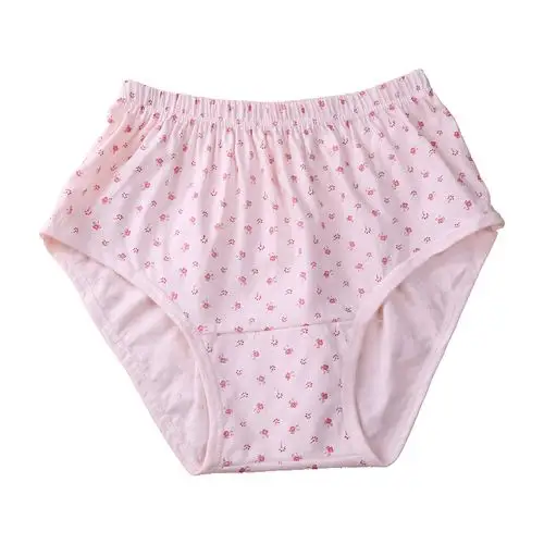 老太太纯棉三角内裤 中老年高腰加肥加大内衣女人全棉透气短裤头