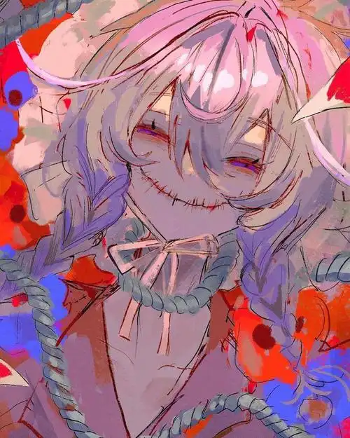 充满压抑感的二次元人物插画人物带了阴郁病娇的魅惑特质