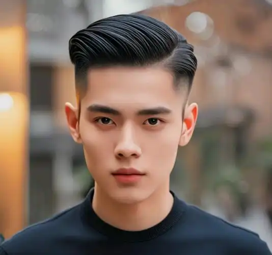 背头一直是成熟男士的代表发型,而两侧铲短的背头则更具时尚感.3.