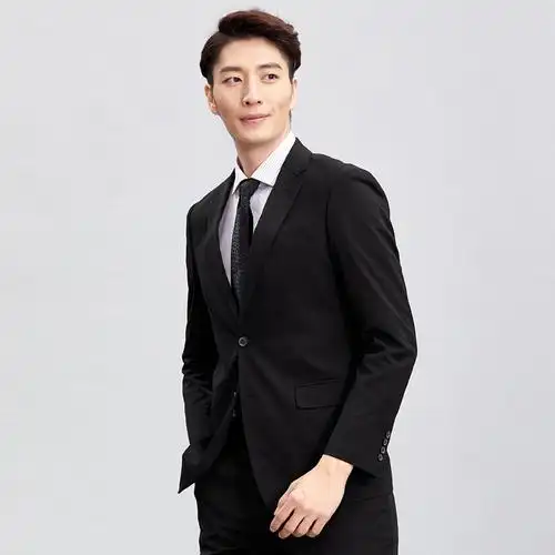 才子男装品牌西装男套装春季新款黑色西服商务休闲正装新郎礼服