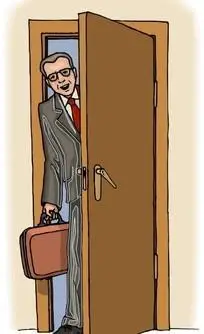 简笔画一个人开门